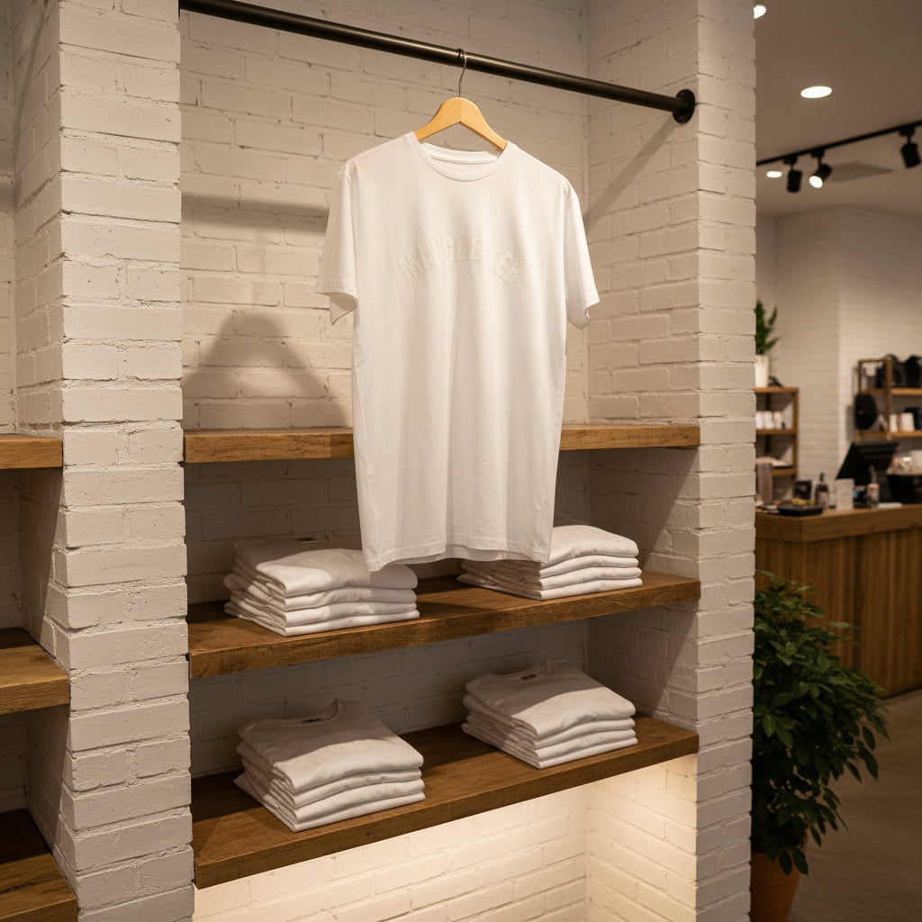 White Manchester '3D' WhiteWash T-shirt