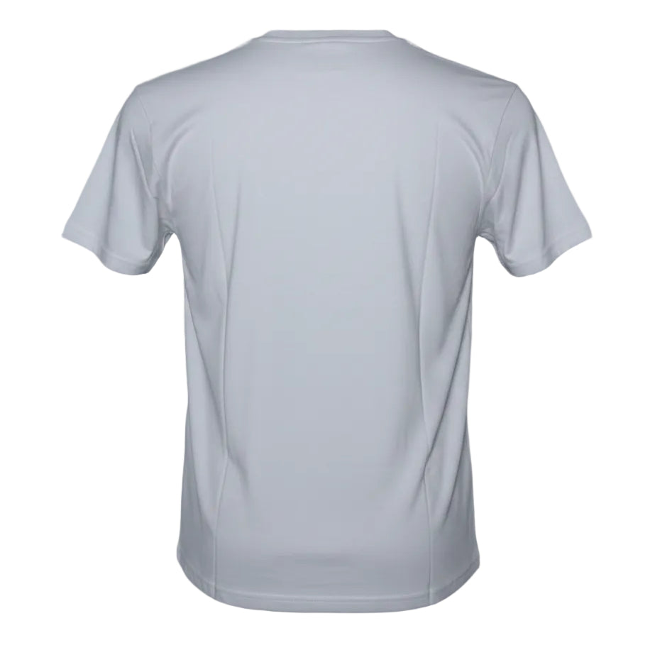 White t-shirt against a white background