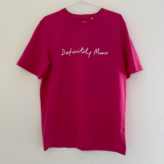 Rose Pink Definitely Manc '3D' Premium T-Shirt