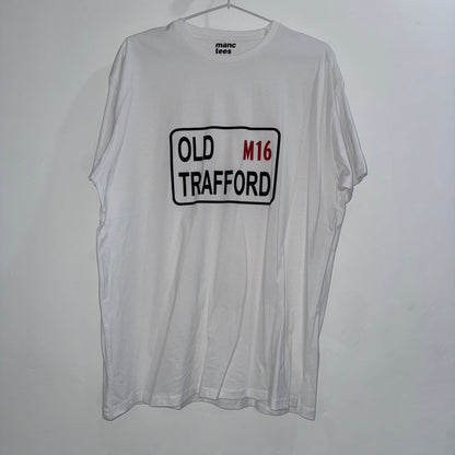 White Old Trafford Street Sign '3D' T-Shirt