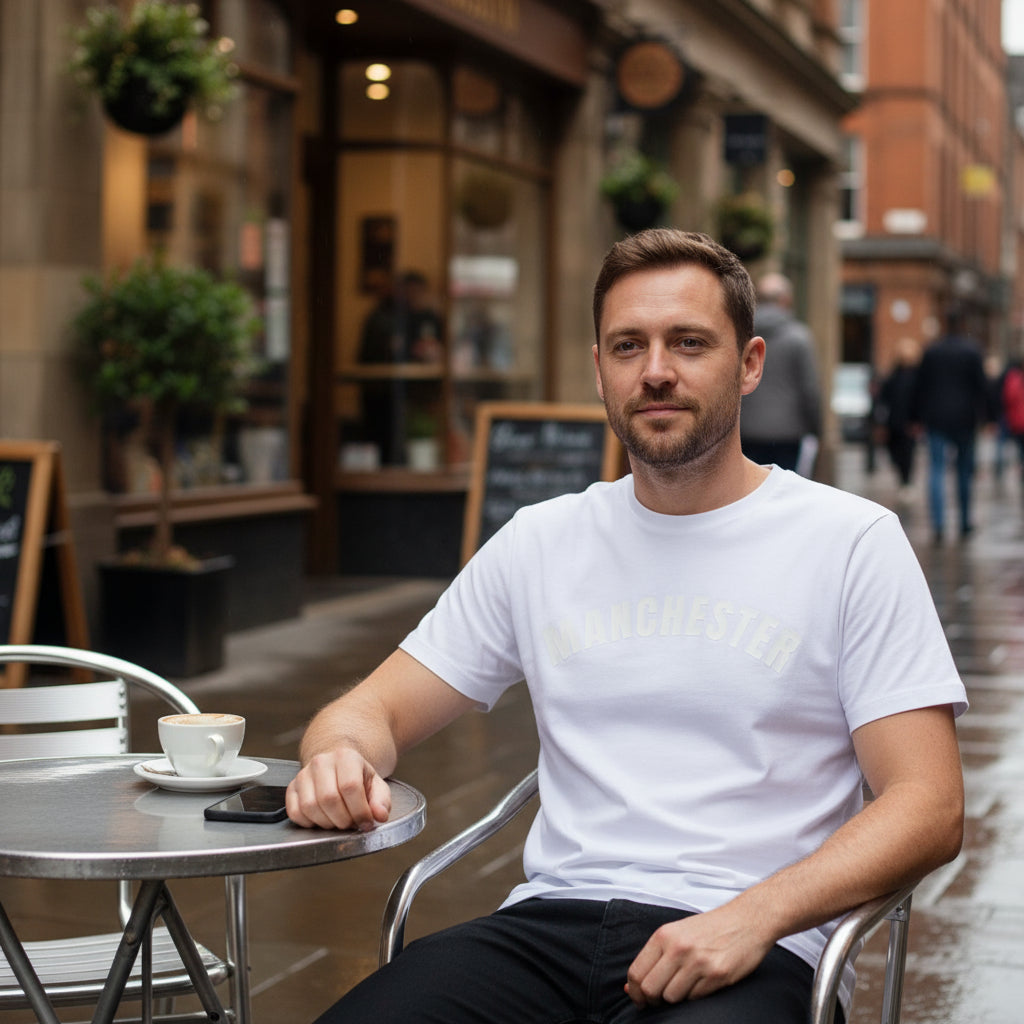 White Manchester '3D' WhiteWash T-shirt