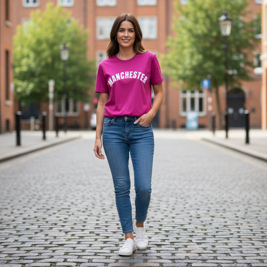 Cerise Manchester '3D' T-Shirt