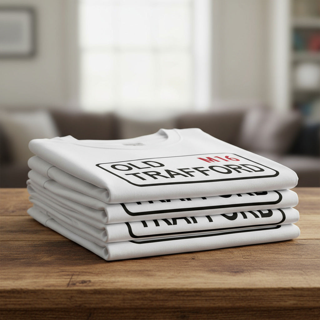 White Old Trafford Street Sign '3D' T-Shirt