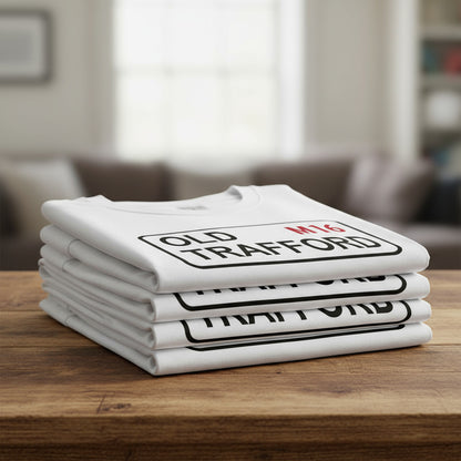 White Old Trafford Street Sign '3D' T-Shirt