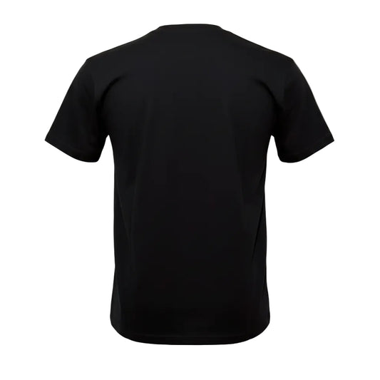 Black t-shirt on a white background