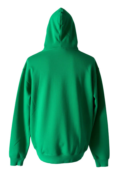 Green hoodie on a white background